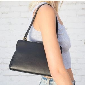 {Brandy Melville} NWOT black faux leather gold detail purse